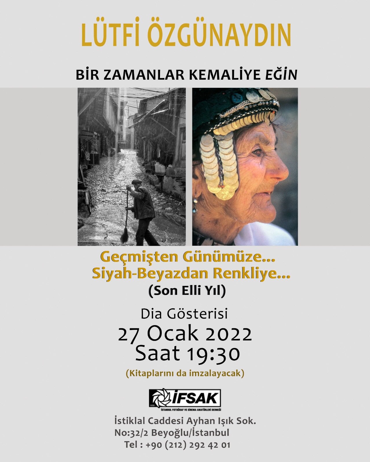 Değerli Hemşehrilerimiz, Kentimizin değerli fotoğraf sanatçısı Lütfi Özgünaydın İFSAK 'da 27 Ocak 2022 saat 19:30'itibarıyla "Bir zamanlar Kemaliye" dia gösterisi düzenlenecektir. Katılmanız dileğiyle
