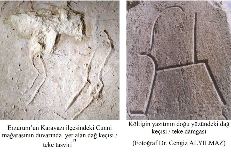 Dilli vadisinde de tespit edilen Türk kültür coğrafyasında Moğolistan’dan Anadolu’ya, Anadolu’dan Avrupa’ya kağanı temsilen veya kağana bağlılığı belirtmek amacıyla kullanılan dağ keçisi / teke damgası 
